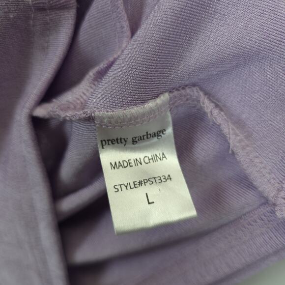 Pretty Garbage Top Embellish Jewel Trim Keyhole Front Women L Lilac Festive - Picture 9 of 10